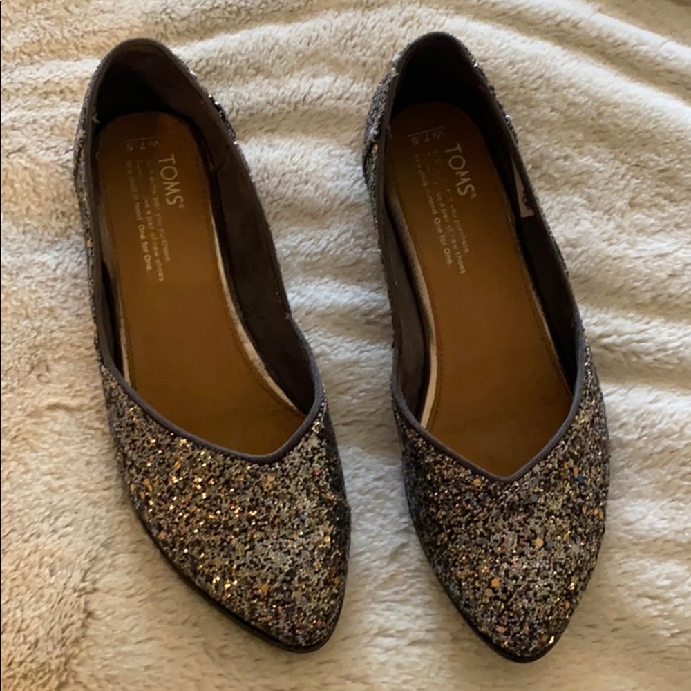 TOMS glitter flats